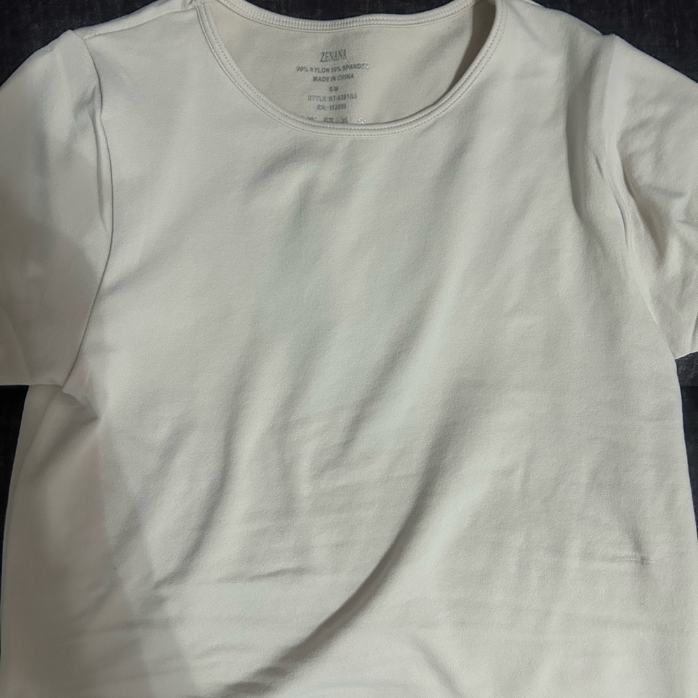 Zenana Off White Crop Top